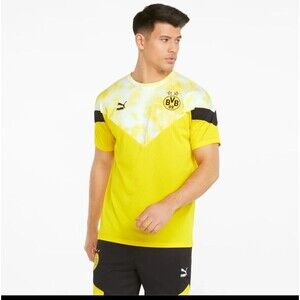 Puma BVB Borussia Dortmund 2022 Iconic MCS Soccer Shirt Yellow  White Black Sz L